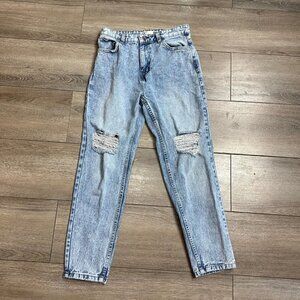 Refuge Jeans Size 5 Denim Mom Distressed Acid Wash Jeans Pants Washed Blue